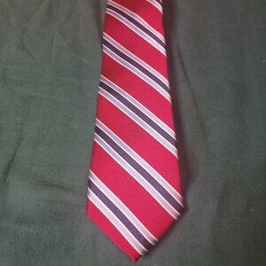 Classic Club Gold Label 2.75"X50" Modern Red/Blue Silk Repp Striped Tie (0420